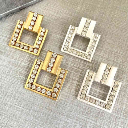 【ピアス・イヤリング】quadrangle ビジューピアス 【結婚式 ピアス イヤリング】