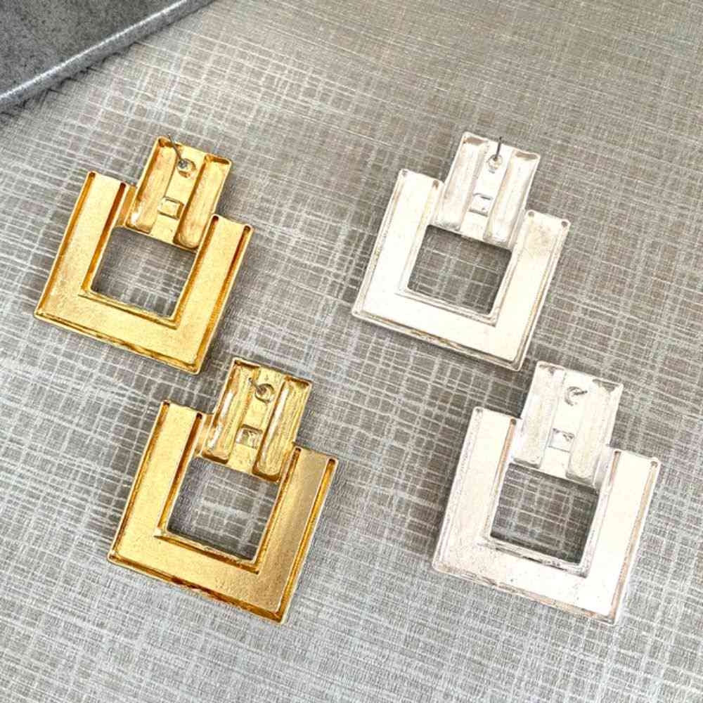【ピアス・イヤリング】quadrangle ビジューピアス 【結婚式 ピアス イヤリング】