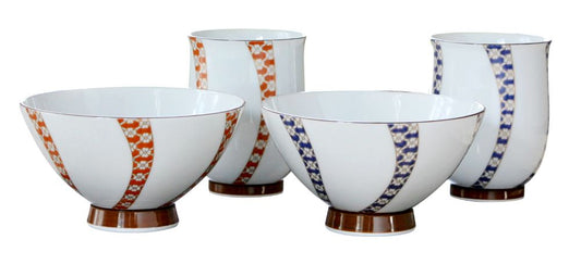 (ねじり小紋)むつみセット 【結婚式 ギフト 引き出物 食器類】