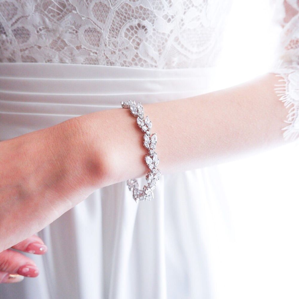【ブレスレット】ブライダルブレスレット ジルコニア a6 【結婚式 ブレスレット】
