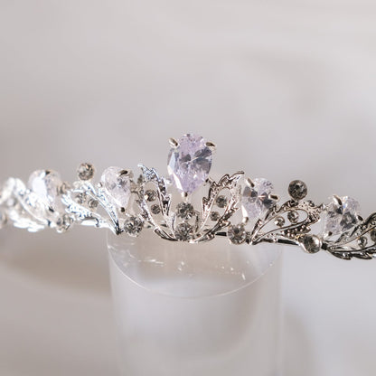 【ヘッドドレス】ティアラ ビジュー ブライダルヘッドドレス シルバー b10 【結婚式 ヘアアクセサリー】