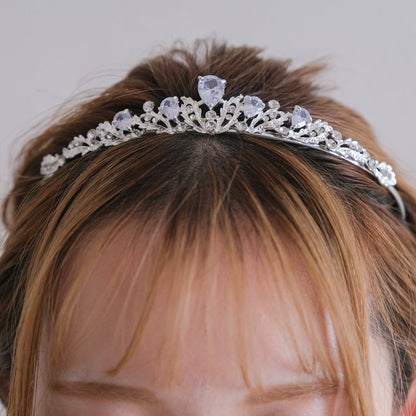 【ヘッドドレス】ティアラ ビジュー ブライダルヘッドドレス シルバー b10 【結婚式 ヘアアクセサリー】