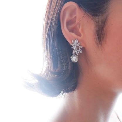 【ピアス】ビジュー パール ウェディング ブライダルピアス c3 【結婚式 ピアス イヤリング】