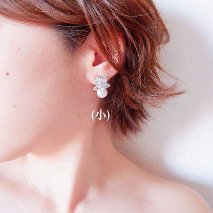 【ピアス】2サイズ ビジュー パール ウェディング ブライダルピアス d3(小さい) 【結婚式 ピアス イヤリング】