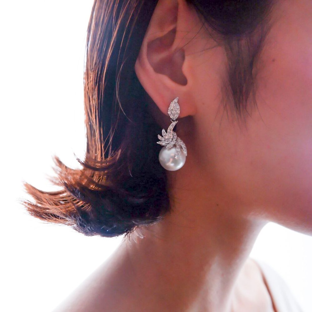 【ピアス】ビジュー パール ウェディング ブライダルピアス d5 【結婚式 ピアス イヤリング】