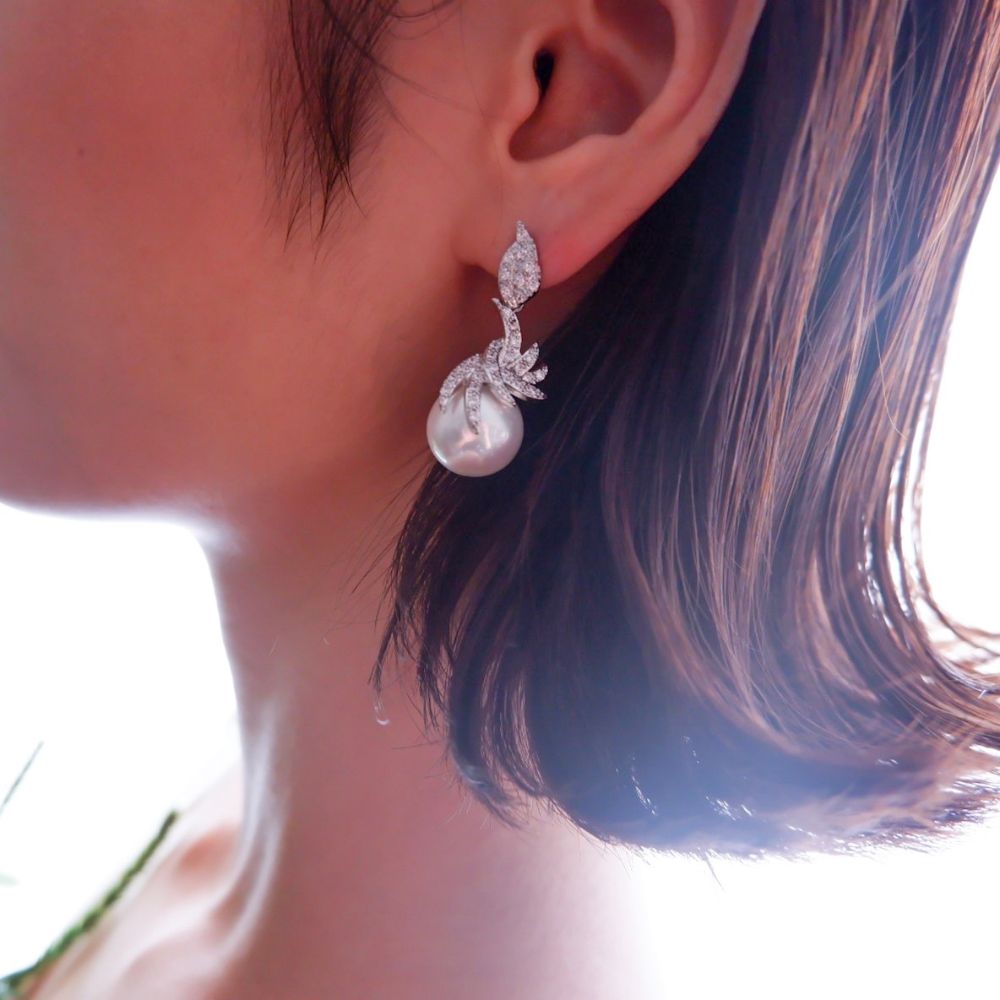 【ピアス】ビジュー パール ウェディング ブライダルピアス d5 【結婚式 ピアス イヤリング】