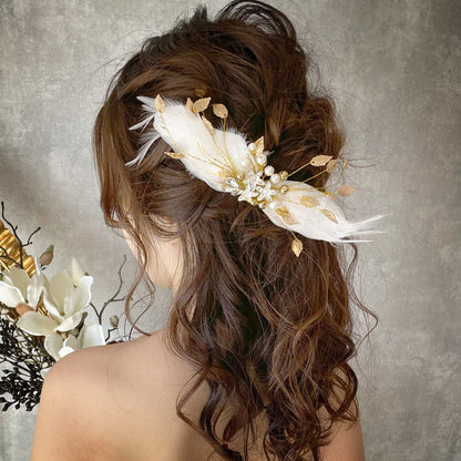 【ヘッドドレス】plume フェザーヘッドドレス 【結婚式 ヘアアクセサリー】