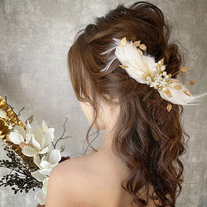 【ヘッドドレス】plume フェザーヘッドドレス 【結婚式 ヘアアクセサリー】