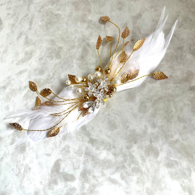 【ヘッドドレス】plume フェザーヘッドドレス 【結婚式 ヘアアクセサリー】