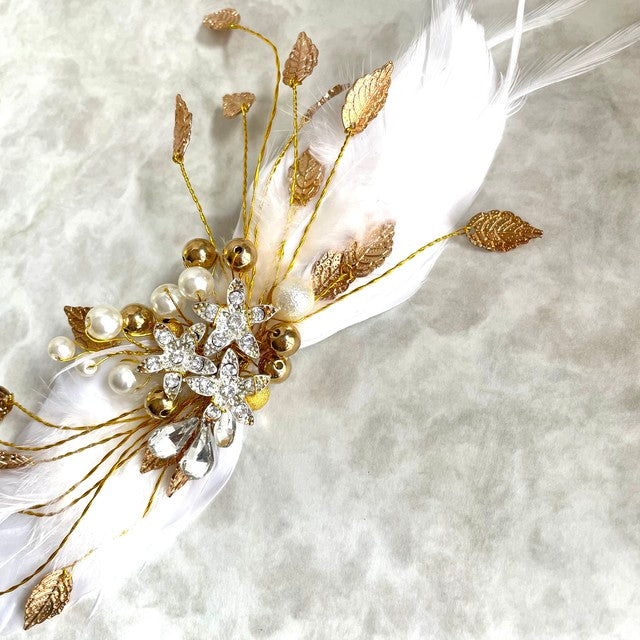【ヘッドドレス】plume フェザーヘッドドレス 【結婚式 ヘアアクセサリー】