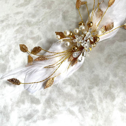 【ヘッドドレス】plume フェザーヘッドドレス 【結婚式 ヘアアクセサリー】