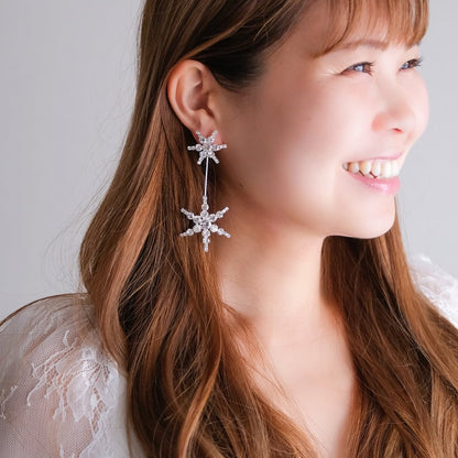 【ピアス】ビジュー スター ウェディング ブライダルピアス L5 【結婚式 ピアス イヤリング】