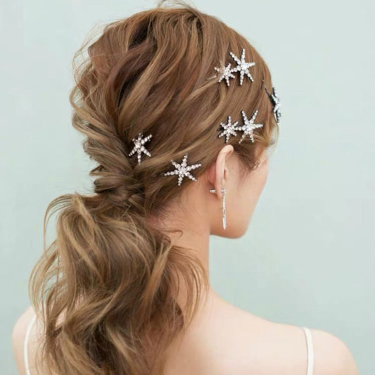 ブライダルヘッドドレス ビジュー スター ピン L8(2つタイプ) 【結婚式 ヘアアクセサリー】
