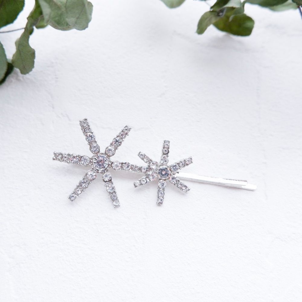 ブライダルヘッドドレス ビジュー スター ピン L8(2つタイプ) 【結婚式 ヘアアクセサリー】