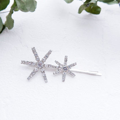 ブライダルヘッドドレス ビジュー スター ピン L8(2つタイプ) 【結婚式 ヘアアクセサリー】