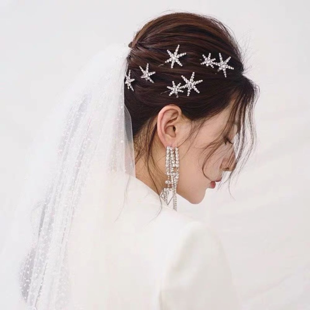 ブライダルヘッドドレス ビジュー スター ピン L8(1つタイプ) 【結婚式　ヘアアクセサリー】