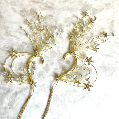 【イヤリング】wing ブライダルイヤーフック 【結婚式 ピアス イヤリング】