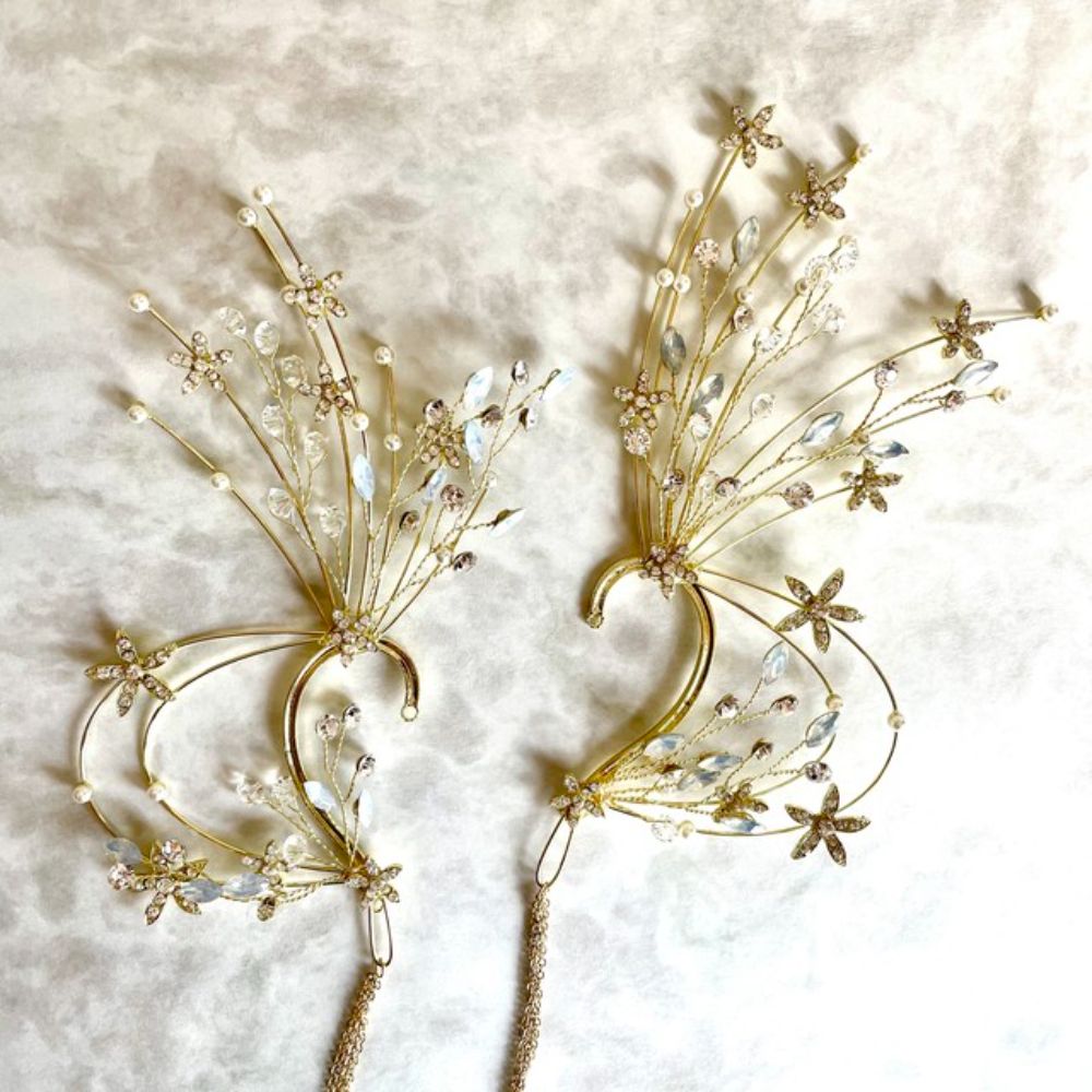 【イヤリング】wing ブライダルイヤーフック 【結婚式 ピアス イヤリング】