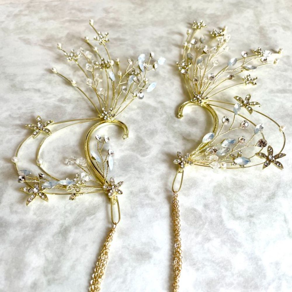 【イヤリング】wing ブライダルイヤーフック 【結婚式 ピアス イヤリング】