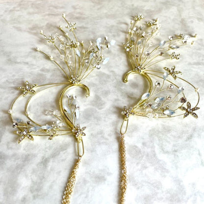 【イヤリング】wing ブライダルイヤーフック 【結婚式 ピアス イヤリング】