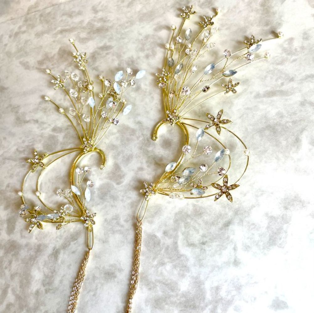 【イヤリング】wing ブライダルイヤーフック 【結婚式 ピアス イヤリング】