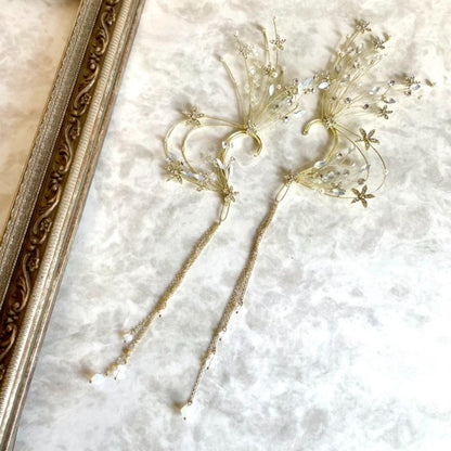 【イヤリング】wing ブライダルイヤーフック 【結婚式 ピアス イヤリング】