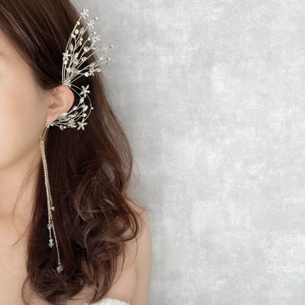 【イヤリング】wing ブライダルイヤーフック 【結婚式 ピアス イヤリング】