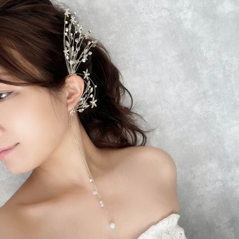 【イヤリング】wing ブライダルイヤーフック 【結婚式 ピアス イヤリング】
