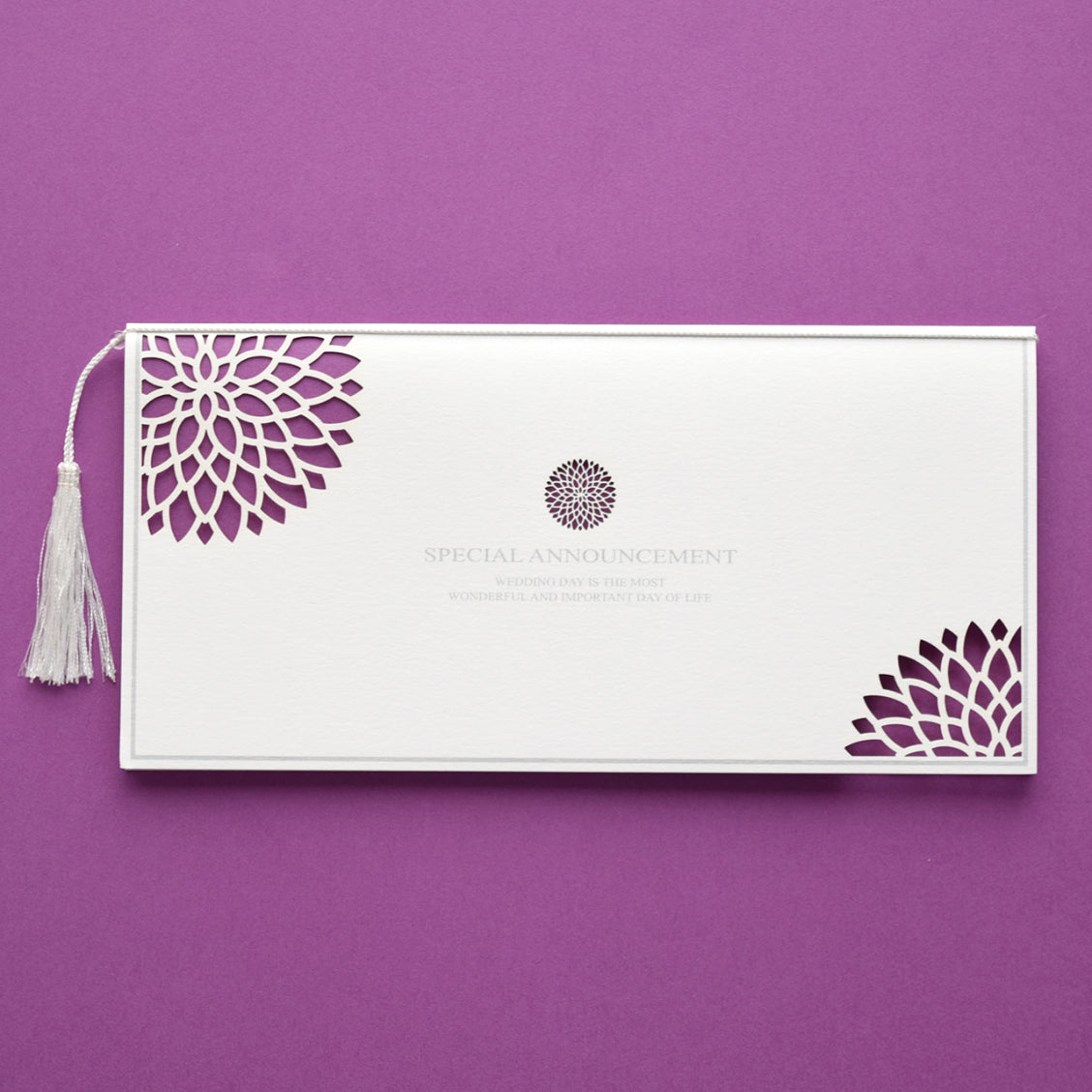 【結婚式 招待状セット】ダリア むらさき (印刷込み)【結婚式 ペーパー 招待状】