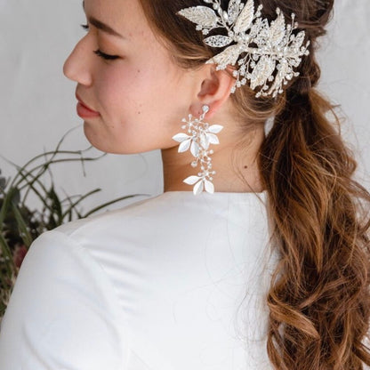 【ピアス】ブライダルピアス 小枝ピアス ビジュー シルバー m2 【結婚式 ピアス イヤリング】