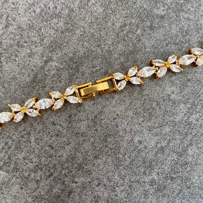 marriage gold ジルコニアネックレス&ピアスセット 【結婚式 アクセサリーセット】