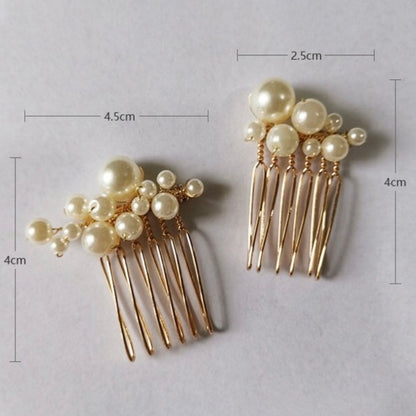 【ヘッドドレス】ブライダルヘッドドレス パール ピン ゴールド m8 【結婚式 ヘアアクセサリー】