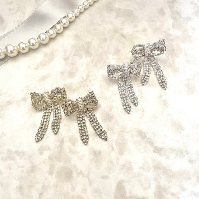 【ピアス・イヤリング】rubanリボンピアス 【結婚式 ピアス イヤリング】