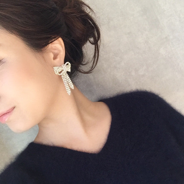 【ピアス・イヤリング】rubanリボンピアス 【結婚式 ピアス イヤリング】