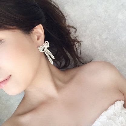 【ピアス・イヤリング】rubanリボンピアス 【結婚式 ピアス イヤリング】