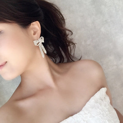 【ピアス・イヤリング】rubanリボンピアス 【結婚式 ピアス イヤリング】
