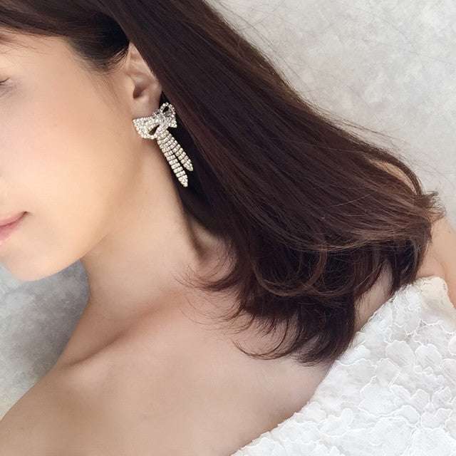【ピアス・イヤリング】rubanリボンピアス 【結婚式 ピアス イヤリング】