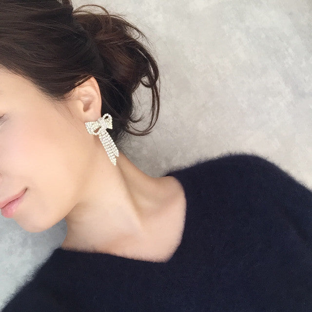 【ピアス・イヤリング】rubanリボンピアス 【結婚式 ピアス イヤリング】