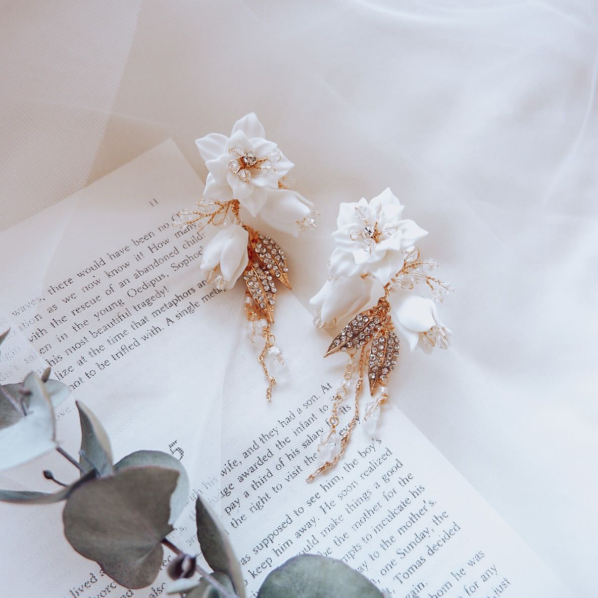 【ピアス】ブライダルピアス 小枝ピアス ビジュー ゴールド n1 【結婚式 ピアス イヤリング】