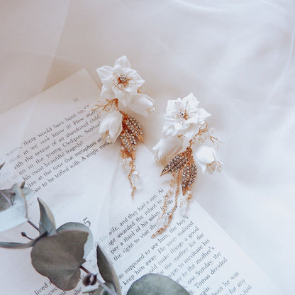 【ピアス】ブライダルピアス 小枝ピアス ビジュー ゴールド n1 【結婚式 ピアス イヤリング】