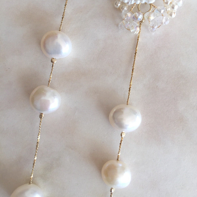 【ピアス・イヤリング】オリジナル商品Amour フラワー淡水パールピアス 【結婚式 ピアス イヤリング】