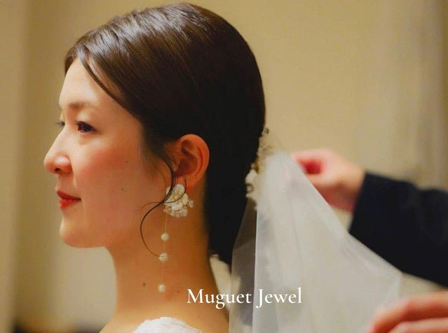 【ピアス・イヤリング】オリジナル商品Amour フラワー淡水パールピアス 【結婚式 ピアス イヤリング】