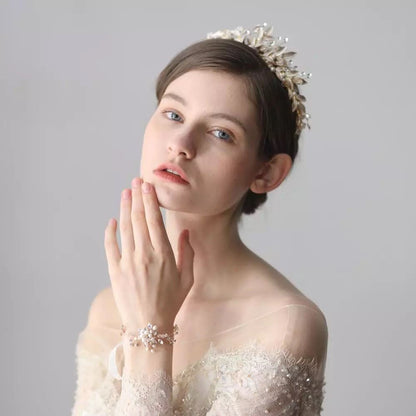 【ブレスレット】ブライダルブレスレット 小枝ブレスレット ビジュー ゴールド n2 【結婚式 ブレスレット】