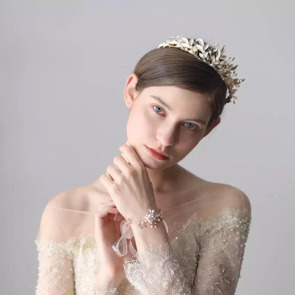 【ブレスレット】ブライダルブレスレット 小枝ブレスレット ビジュー ゴールド n2 【結婚式 ブレスレット】