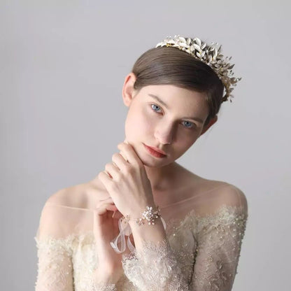 【ブレスレット】ブライダルブレスレット 小枝ブレスレット ビジュー ゴールド n2 【結婚式 ブレスレット】