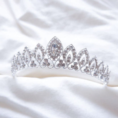 【ヘッドドレス】ティアラ ビジュー ブライダルヘッドドレス シルバー n3 【結婚式 ヘアアクセサリー】