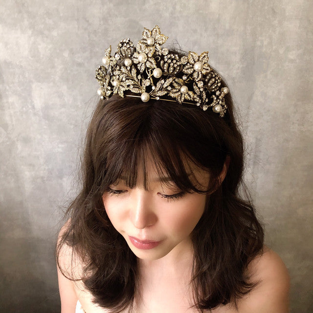 【ヘッドドレス】Luxe ブライダルティアラ 【結婚式 ヘアアクセサリー】