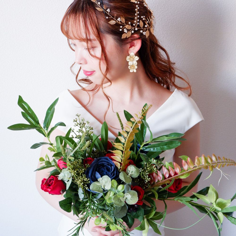 【ピアス】ブライダルピアス アンティークピアス フラワー ゴールド n4 【結婚式 ピアス イヤリング】