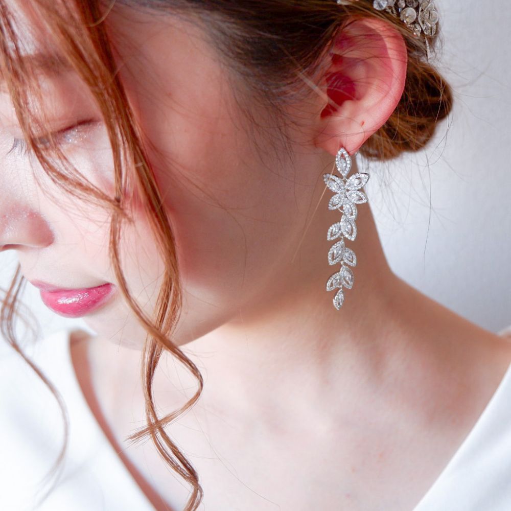 【ピアス】ビジュー ウェディング ブライダルピアス n8 【結婚式 ピアス イヤリング】