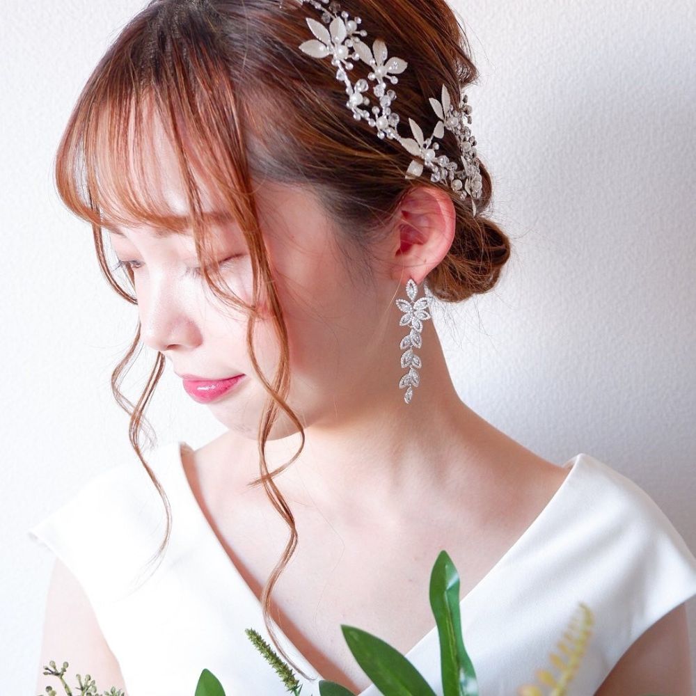 【イヤリング】ビジュー ウェディング ブライダルイヤリング n8 【結婚式 ピアス イヤリング】